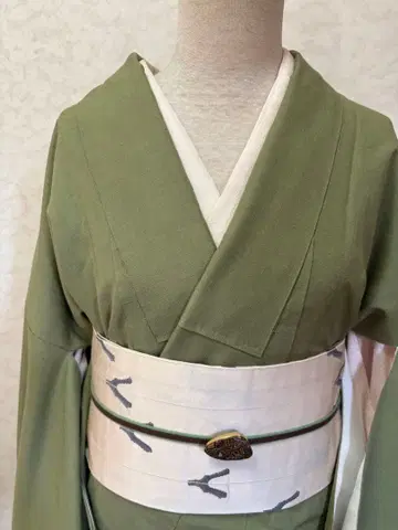 말차색 이로무지 순수 실크 쓰무기