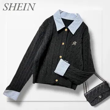 니트 크롭 가디건(S) 블랙 도킹 니트 트렌드 스쿨 걸