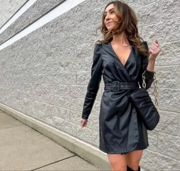 ZARA 인조 가죽 원피스