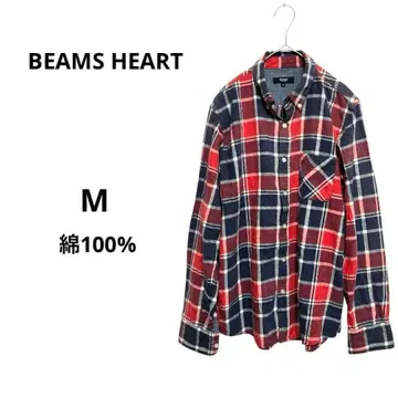 빔즈 셔츠 체크 캐주얼 아메카지 빈티지 겉옷 빨간색 M