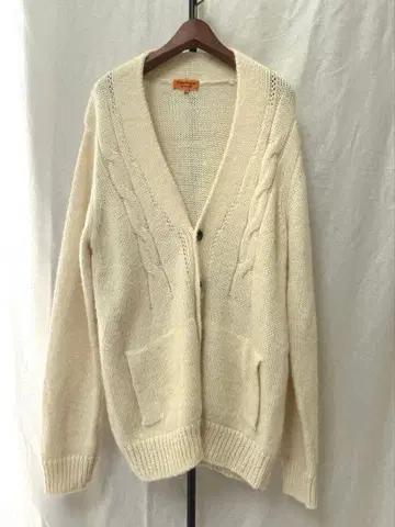가을/겨울 알파카 혼방 니트 가디건 LL 화이트 윌크스바쉬포드