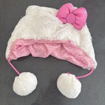 키티 플리스 모자 폼폼 포함