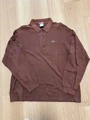 LACOSTE 브라운 긴팔 피케 셔츠 사이즈 6