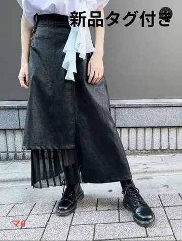 택 포함 WhipStaff/(W)SYNTETIC LEATHER SKIRT