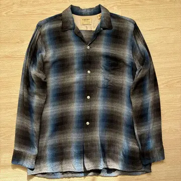 60s ARROW 옴브레 체크 셔츠 블랙 블루 화이트
