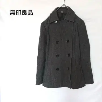 무인양품 피코트 M 그레이 울 90% 아우터 따뜻함