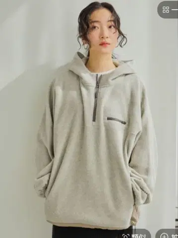 니코앤드 소프트 플리스 절개 집업 후드티