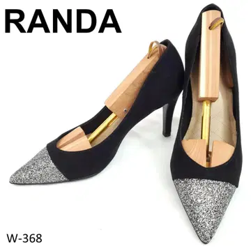 란다 스틸레토 하이힐 바이컬러 스웨이드 x 글리터 라메