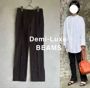 새상품급 데미룩스 빔즈 슬릿 스트레이트 팬츠 브라운