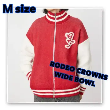 로데오 크라운 zip 니트 바시티 자켓