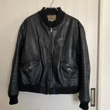 Armani Jeans 레더 봄버 자켓 블랙