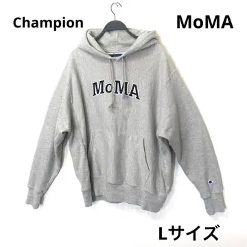 Champion MoMA 로고 자수 블랙 L 사이즈 리버스 위브