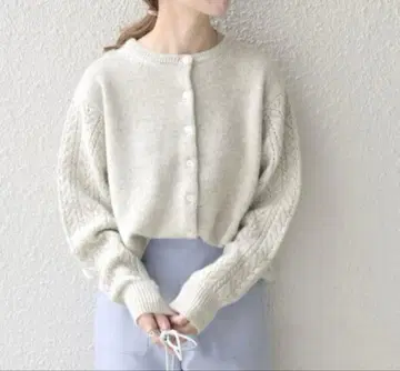 SHIPS any 레이스 라이크 슬리브 울 니트 가디건