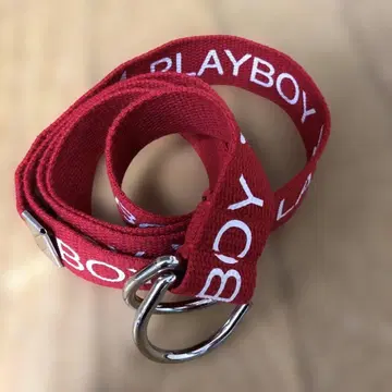 PLAYBOY 로고 레드 벨트