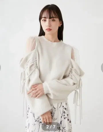 snidel 시스루 숄더 니트 풀오버