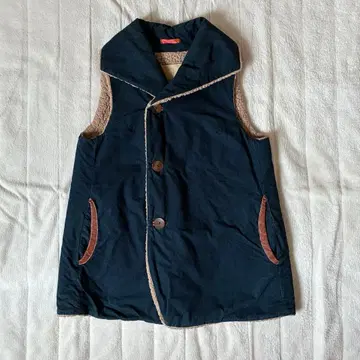 팔라스 팰리스 플리스 보아 부착 베스트 네이비