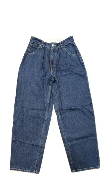 X-girl 데님 팬츠 S 짙은 파랑 턱 포함 자수 로고 새상품급