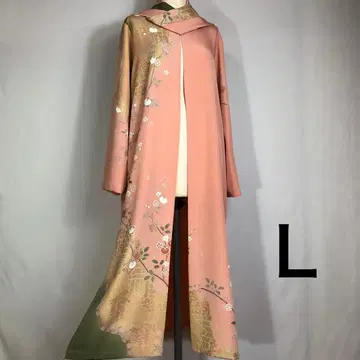 r. 기모노 리메이크 순수 실크 호몬기 롱 자켓 L 사이즈 스카프 포함