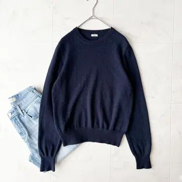 새상품급 [ 이에나 ] 포근한 캐시미어 100% 크루넥 풀오버 네이비