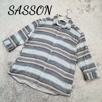 [삿손] 남성용 셔츠 블루 3L 빅 사이즈 코튼 100