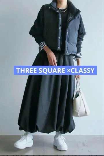 THREE SQUARE x CLASSY 벌룬 스커트 프리 사이즈 블랙