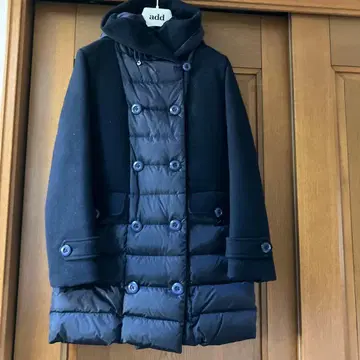Add 후드 부착 다운 자켓 네이비