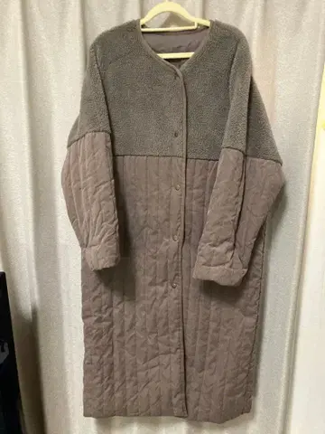 충전솜 롱 코트 절개 보아