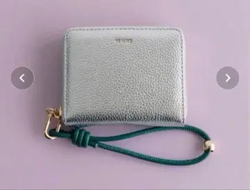 BEAURE 카우 가죽 핸드 스트랩 바이컬러 라운드 미니 지갑