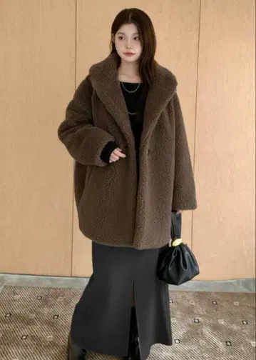 다크 엔젤 더블 보아 코트 테디베어 코트