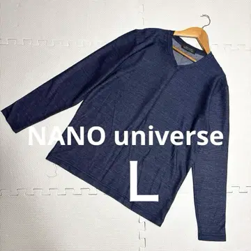 새상품급 나노 유니버스 네이비 브라이트 카르제 V넥 긴팔 티셔츠 L