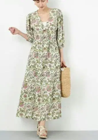 아모와르카프리스 플라워 롱 원피스 새상품급