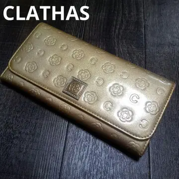 CLATHAS 클레이사스 장지갑 골드 플랩 에나멜 지갑
