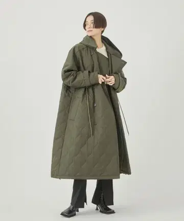 새상품 하자품 VACHEMENT/ 울 개버딘 퀼팅 트렌치