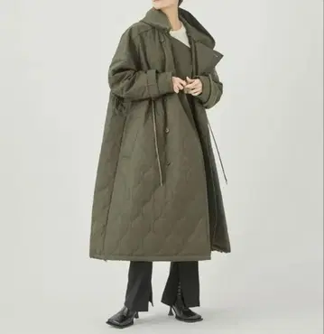 새상품 하자품 VACHEMENT/ 울 개버딘 퀼팅 트렌치