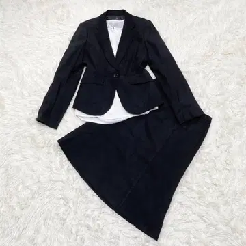 294 [컨디션 최상] 23구 수트 셋업 페이크 스웨이드 38 블랙