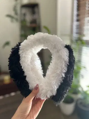 스누피 머리띠 화이트 블랙