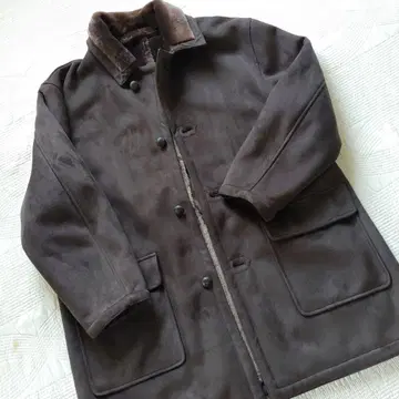 남성용 코트 따뜻한 안감 브라운 LL