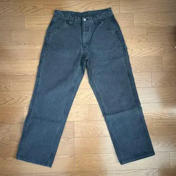 T19 다크 그레이 와이드 레그 데님