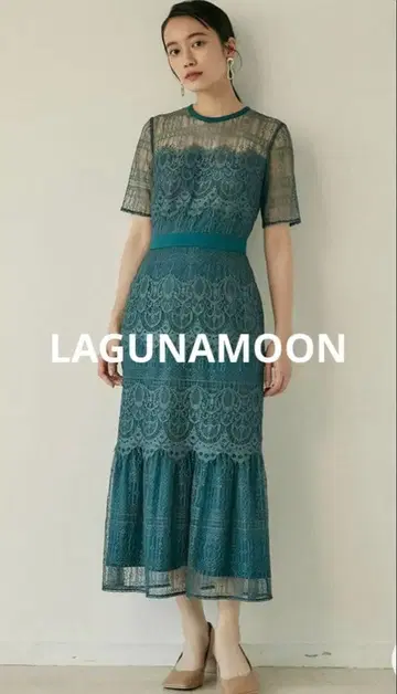 LAGUNAMOON LADY 밑단 플레어 레이스 원피스
