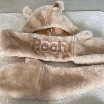 푸우 후드 부착 머플러 디즈니