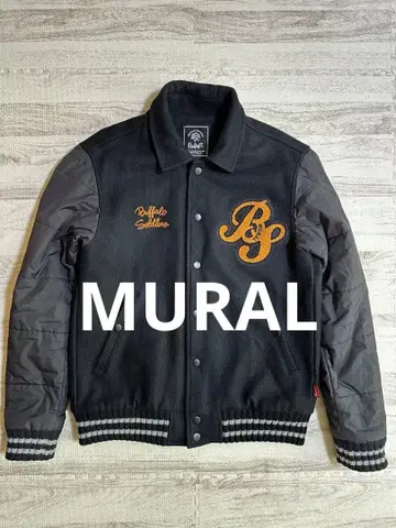 MURAL 미랄 블랙 바시티 자켓 자수 로고
