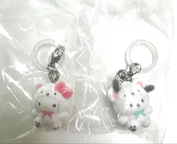 산리오 메지루시 액세서리 후아후아 스노우 헬로키티 & 포차코
