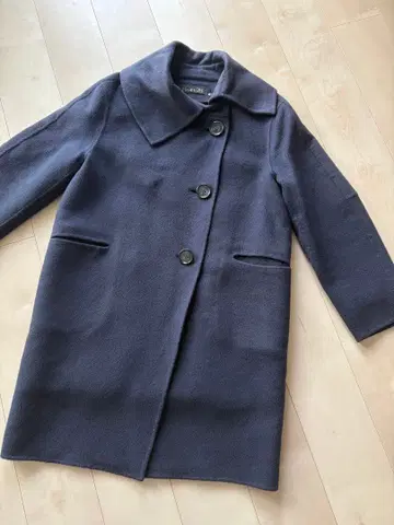 바실레 28 네이비 롱 코트 캐시미어