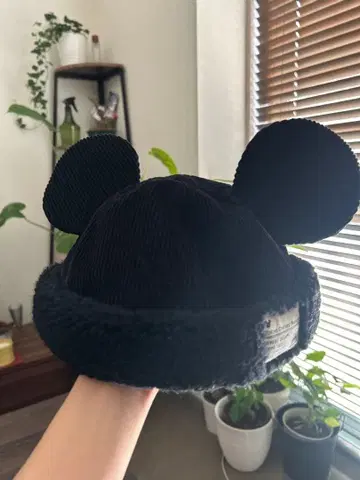 미키마우스 귀도리 모자 블랙