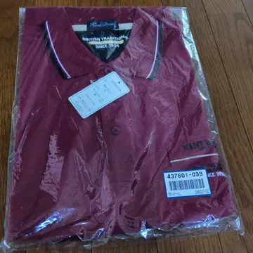 미사용 Kent Bros. 와인 레드 피케 셔츠 LL 사이즈