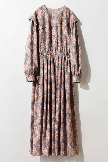 MEDE19F 펠리시모 뮐루즈 염직 미술관 프린트 원피스 블루