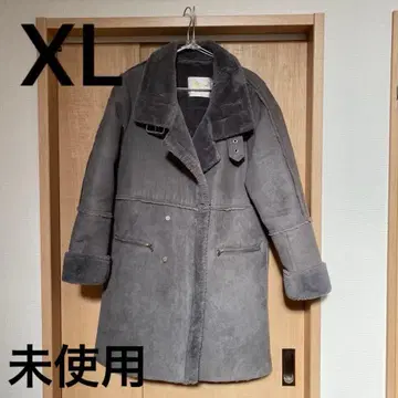 XL 사이즈 무스탕 코트 그레이 보아 코트 페이크 무스탕