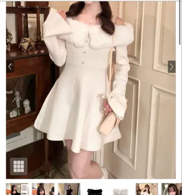 GRL 펄 스트랩 퍼 오프숄더 니트 원피스[tu1776]