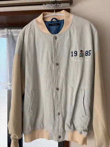 CHIP CLIP 바시티 자켓 그레이/베이지