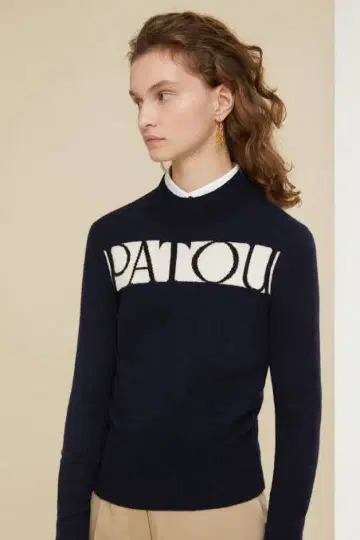 Patou 파투 로고 풀오버 니트 스웨터 네이비 인기